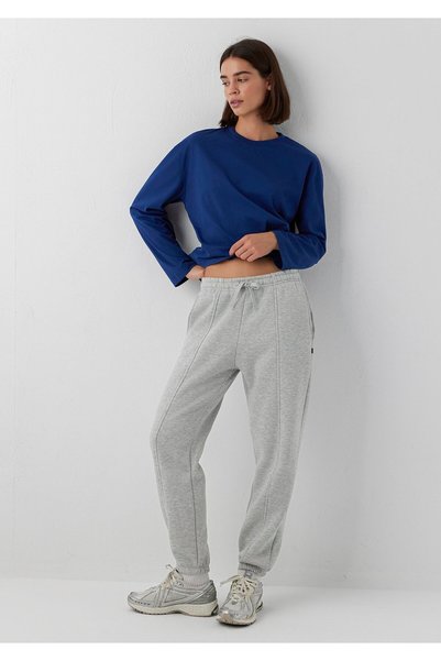 Mavi Kadın M1023291-32175 ÖRME PANTOLON Grey melange Gri