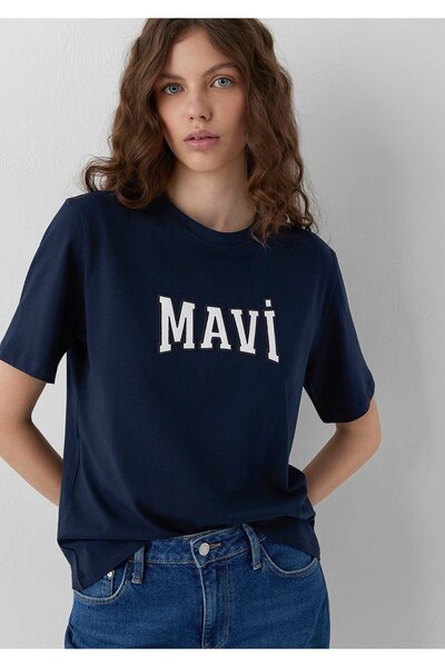 Mavi Logo Baskılı Lacivert Tişört Regular Fit / Normal Kesim 1614376-80872
