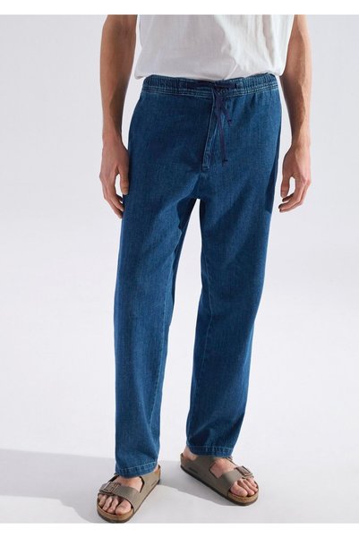 Mavi Andros Edition Indigo Mavisi Keten Karışımlı Jean Pantolon 0021045-A3880
