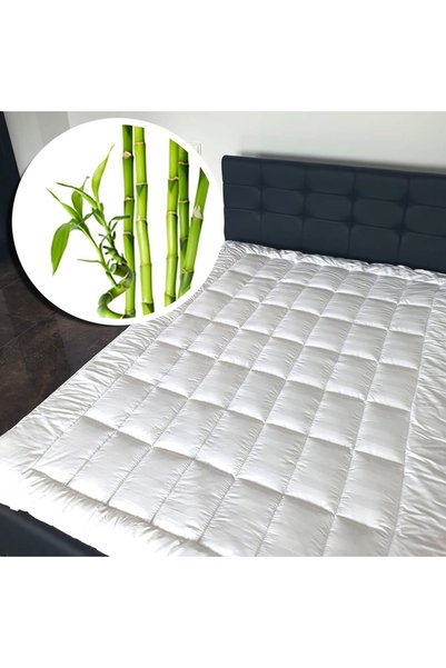 Ralex Protecție saltea pat 160x200 cm, umplutură de bambus, matlasată 100% na...