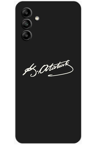 Zebana Samsung Galaxy A04S Compatible Case Ataturk Signature Silicone Case (P...