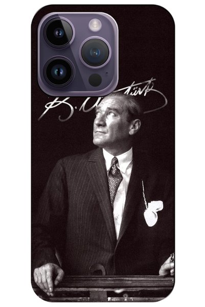 Zebana Apple iPhone 14 Pro Max Compatible Case Mustafa Kemal Atatürk Silicone...