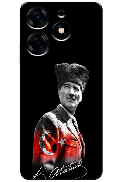 Zebana Tecno Spark 10 Pro Compatible Case Mustafa Kemal Ataturk Design V2 Sil...