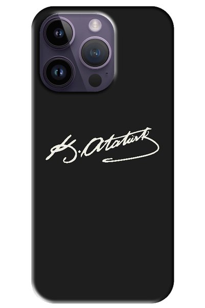 Zebana Apple iPhone 14 Pro Max Compatible Case Ataturk Signature Silicone Cas...