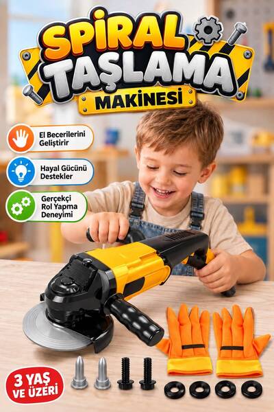 Tıfıl Toys Spiral Grinding Machine Set with Gloves Educational and Fun Toy Re...