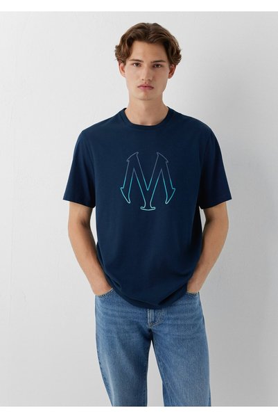 Mavi Tricou albastru bleumarin cu logo imprimat, cu croială normală / croială...