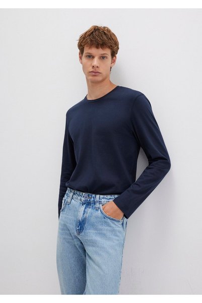 Mavi Tricou de bază cu mânecă lungă, albastru bleumarin, 062477-27308