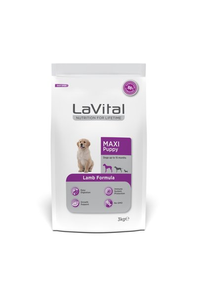 LaVital Büyük Irk Yavru Kuru Köpek Maması (Maxi Puppy) Kuzu Etli 3KG