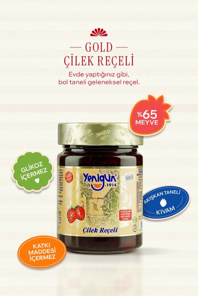 Yenigün GOLD Seri Çilek Reçeli %65 Meyve - 400 gr