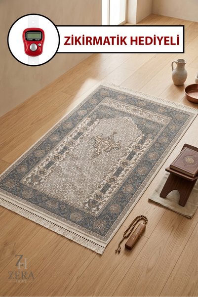 Zera Home Viskon Dokuma Premium Kaliteli Kalın Zikirmatik Hediyeli Diz Ağrıtm...