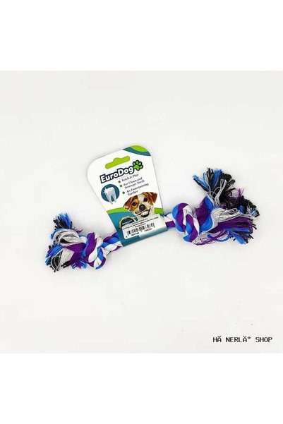 Eurodog Spt-Gld Dental Floss Two Knots Thick Purple (210847) Blue White15Cm