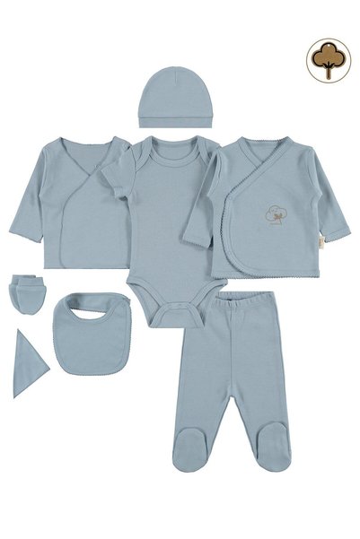 Civil Baby Baby Organic 8-Piece Bodysuit Set - Blue