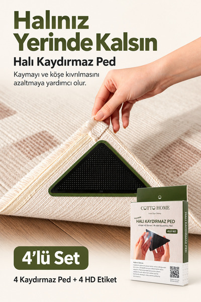 Cotto Home Halı Altı Kaydırmaz Ped Kayma Önleyici Tutucu Bant Halı Tutma Apar...