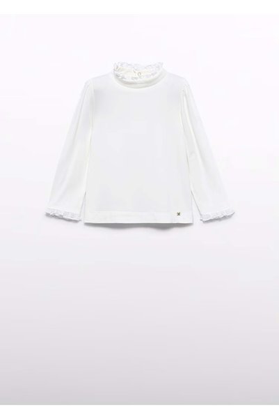 Abel & Lula Girl's Half Fisherman Blouse White