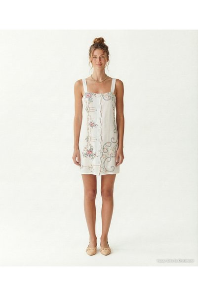 Yargıcı Straight Square Neck Strap Dress