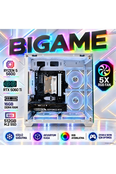 Genel Markalar Scorpion V1 Ryzen 5 5600 Rtx 5060Tİ 16GB Ram 512GB M2 SSD Whit...