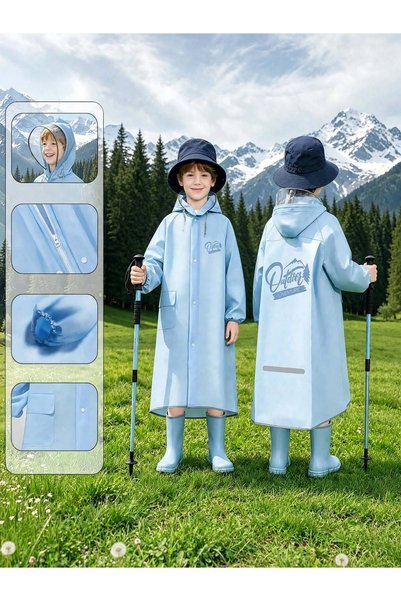 miço kids Siperlikli Kapşonlu Premium Çocuk Yağmurluk -Çocuk Yağmurluğu