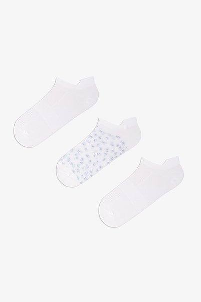 Penti 3 Çift Burun Dikişsiz Spor Microfiber Leopar Desenli Çekçekli Patik Çorap