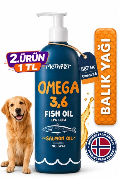 Metapet Köpekler için Somon Balık Yağı, Omega 3 Takviyesi, Tüy Döküm Önleyici...