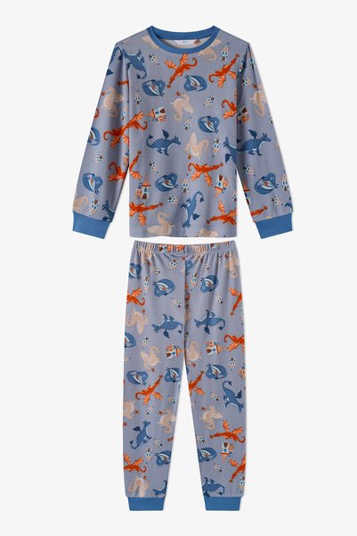 Penti Erkek Çocuk Mavi Mystic Dragons Uzun Kollu Pijama Takımı