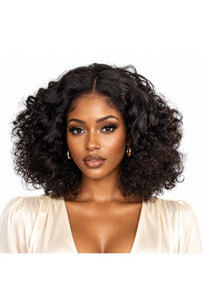 GOLEN Hair 12-Inch Bouncy Curls Wig – 100% Human Hair Short Bouncy Curls Wig ...