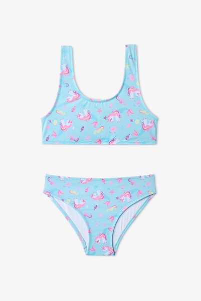 Penti Kız Çocuk Unimermaid Unicorn Desenli Halter Bikini Takımı