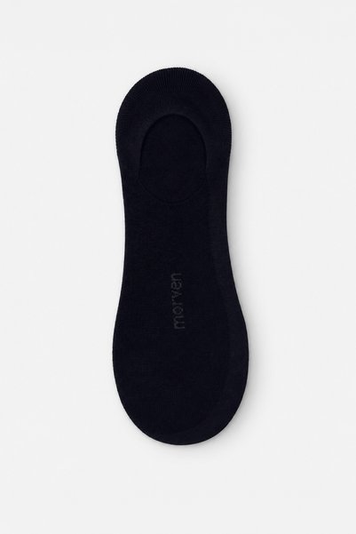 Morven Men's Navy Blue Bamboo Plain Pattern Sneaker Socks