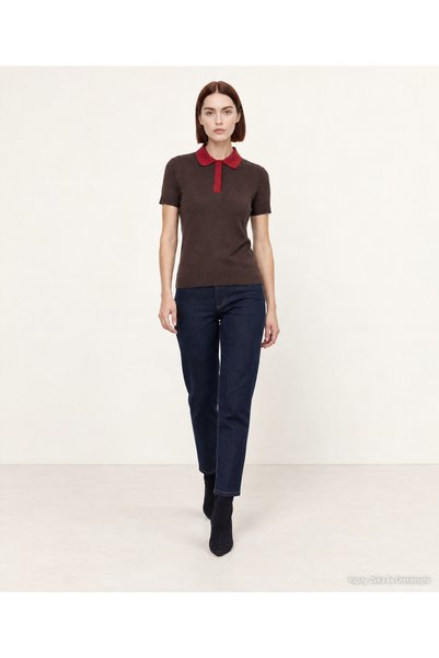 Yargıcı Cotton Regular Polo Collar Short Sleeve Sweater