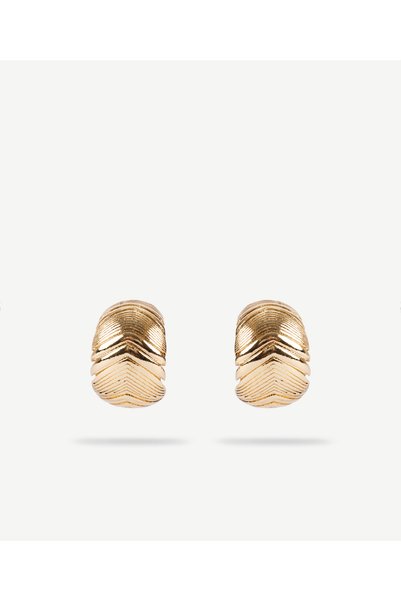 Yargıcı Textured Gold Earrings