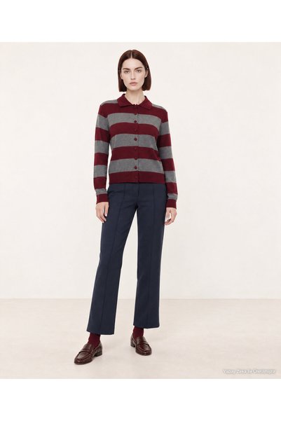 Yargıcı Regular Shirt Collar Long Sleeve Cardigan