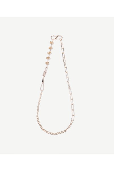 Yargıcı Zincir Detaylı Gold Kolye
