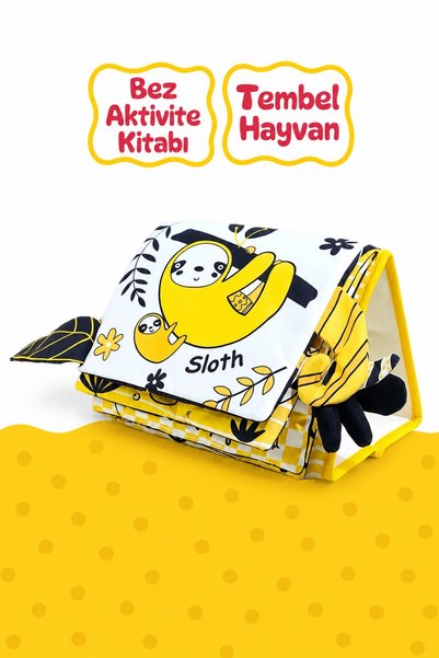 Circle Toys كتاب أنشطة من القماش الناعم مع أصوات خشخشة - الحيوان الكسول