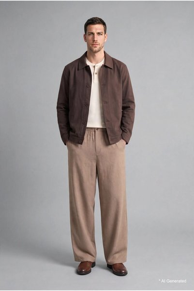 DeFacto Relaxed Fit Beli Lastikli Düz Paça Pantolon H5125AX26AU