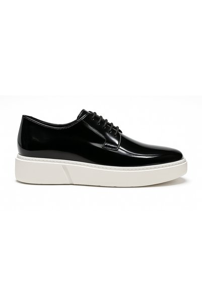 Morven Erkek Siyah Açma Deri Sneaker Ayakkabı