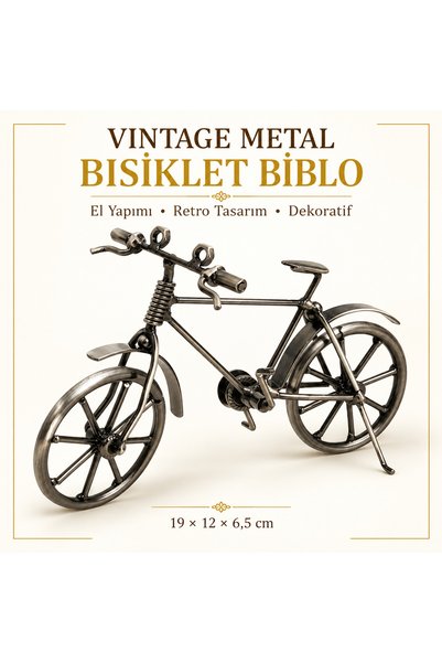 Generic Brand Vintage Metal Model Bicycle Figurine 19cm Handmade Retro Nostal...