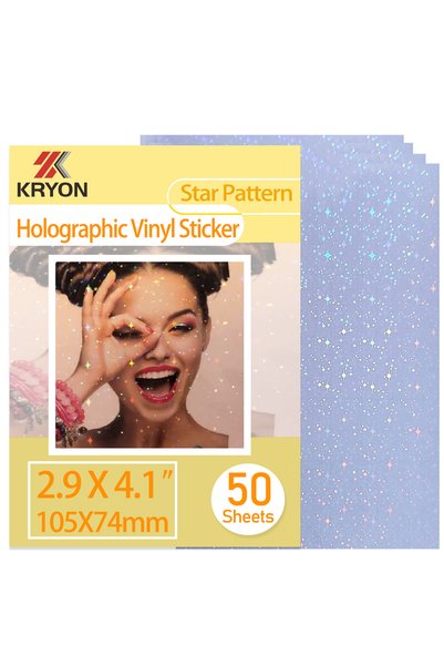 Choice Star 50 Sheets Star Pattern Size: 2.9X 4.1 Inch Holographic Sticker Pa...