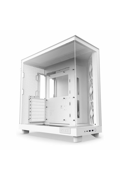 Nzxt Carcasa H6 Flow, Compactă, cu două compartimente, Middle Tower, Albă