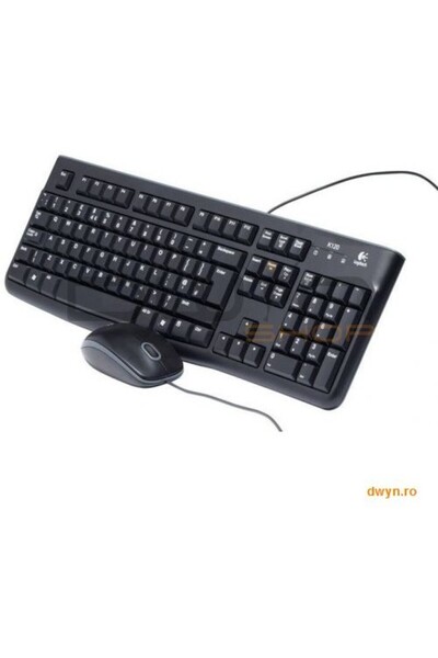 logitech Kit cu fir 'MK120' pentru desktop, Mouse 'B110', USB, negru '920-002...