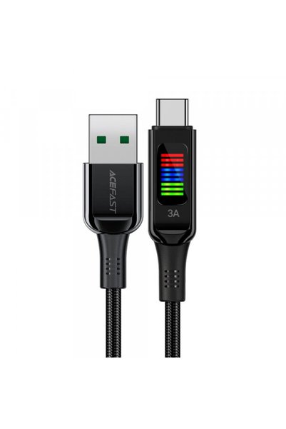 Acefast Cablu Date si Incarcare USB-A - USB-C C7-04, 18W, 1.2m, Negru
