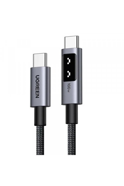 Ugreen Cablu de date și încărcare USB-C - USB-C L509, 100W, 0.5m, Gri