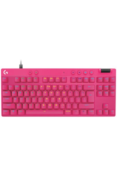 logitech Tastatură mecanică gaming PRO X TKL RAPID, Cu fir, RGB, Magenta, 920...