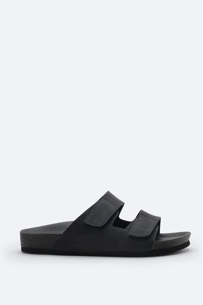 Avva Men's Black Double-Strapped Lightweight Comfortable Sole Sandals Slipper...