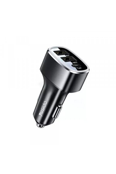 Yesido Incarcator Auto Y47, 49W, 3A, 2 x USB-A - 1 x USB-C, Negru
