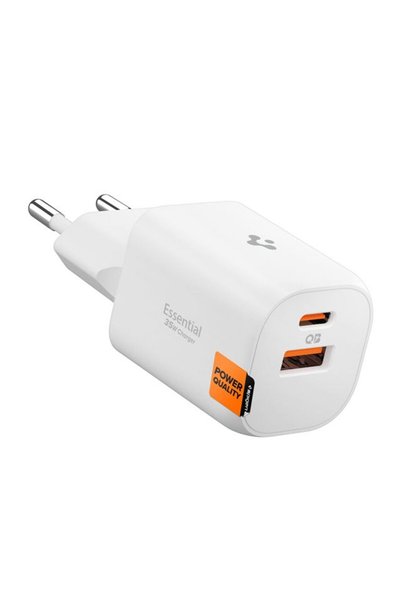 Spigen Incarcator Retea Essential, 35W, 3A, 1 x USB-A - 1 x USB-C, Alb ACH09462