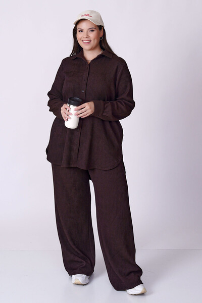 Büyük Moda Textured Flexible Shirt and Pants Set