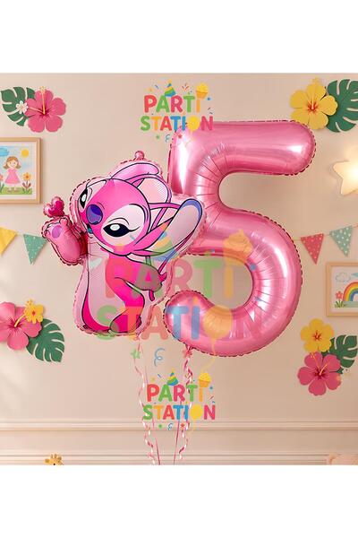 Parti Station Lilo Stitch Balloon and Angel Balloon Concept 5Th Birthday Ball...