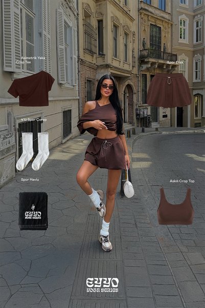 Eyyo Kahverengi Elmira 5'li Yoga Set