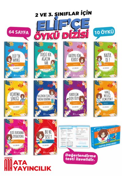 Ata Yayıncılık 2 ve 3. Sınıflar İçin Elif'çe 10 Kitaplık Kutulu Hikaye Kitabı...