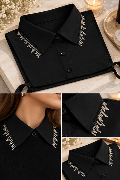 mirach Bond Series Special Chain Collar Black Shirt Open Side Maternity Shirt...
