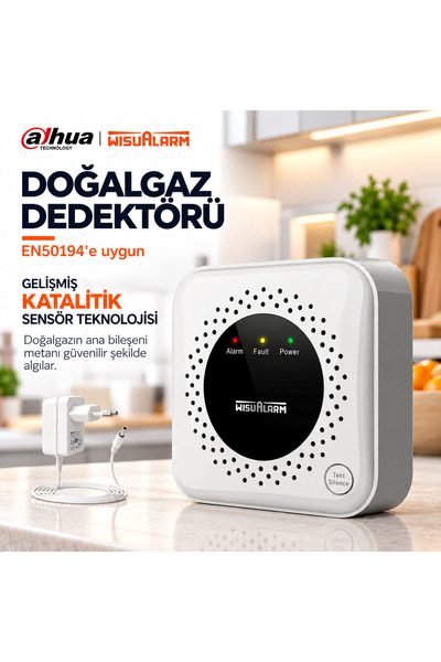 WISUALARM Doğalgaz Dedektörü – Gaz Alarm Cihazı – Katalitik Sensörlü - GA40A ...